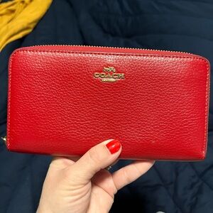 Coach Red Leather Wallet